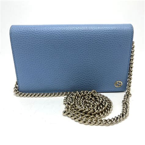 gucci 466506 blue|Gucci 466506 Chain Wallet Long Leather Women's Blue .